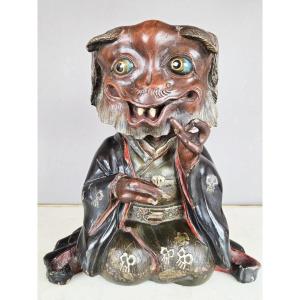 Polychrome Carved Wooden Gremlins, Japan, 19th Century 