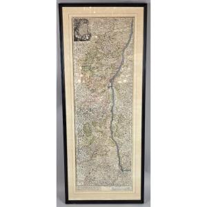Engraving "alsatia" (alsace) Cartographer Johan Batist Homann 1664-1724