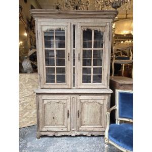 Louis XV Style Double-body Display Case In Light Oak, Early 19th Century