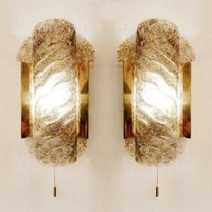 Pair Of Murano Wall Lights By Kaiser - 1970s 