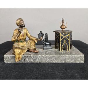 Vienna Bronze, Orientalist Inkwell, In The Style Of Franz Bergman