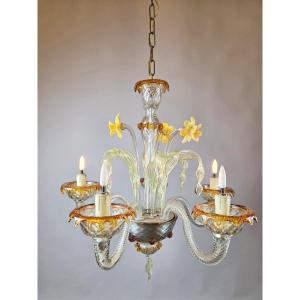 Lustre Murano à 5 bras de lumière