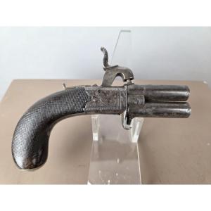 Percussion Pistol With Two Superimposed Barrels, Circa 1840
