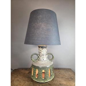 Lampe en céramique vernissée, vers 1970