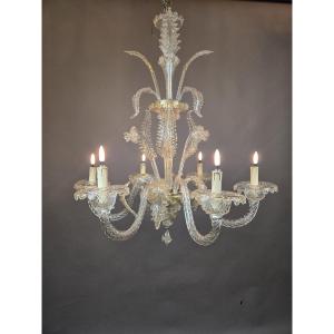 6-light Murano Glass Chandelier
