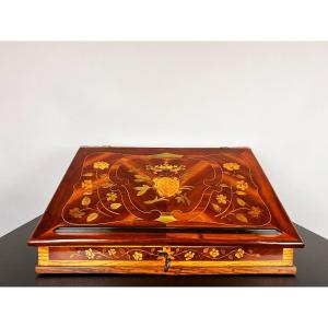 Écritoire en marqueterie florale, XIXe siècle