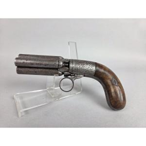 Pistolet 4 canons signé Mariette, Liège vers 1845