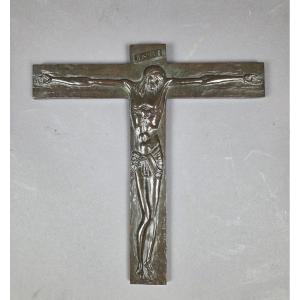 Crucifix en bronze signé Szwarc Marek pour JOC