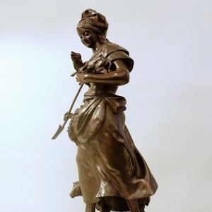 Auguste De Wever (1836–1910), Bronze Sculpture "innocence," 19th Century.