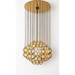 Suspension, laiton et nacre, Italie, années 1970 – 2 exemplaires disponibles
