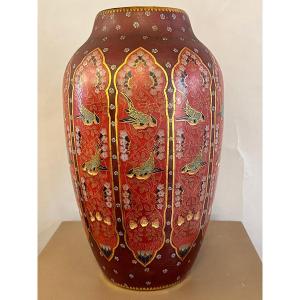 Emile Fischer, Budapest—art Nouveau Vase With Japanese-inspired Decor, Circa 1905–1910