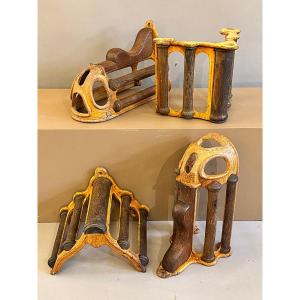 Pair Of Bridle Holders And Horse Harness Supports, 19th Century