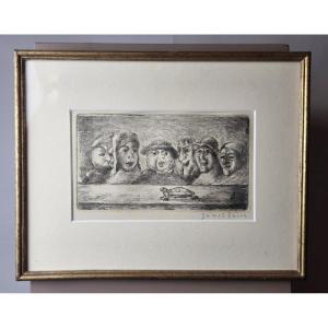James Ensor, Etching Based On The 1895 Painting "the Plague King"