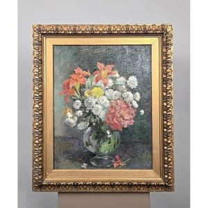 Albert Pinot (1875–1932), Oil On Canvas, “bouquet Of Flowers,” Signed A. Pinot, 20th Century