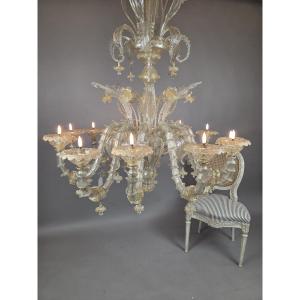 Important lustre Murano Rezzonico à 12 bras de lumière 