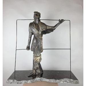 Betty Wachsstock (20th-century Belgian School) Bronze "cry In The Silence." Signed