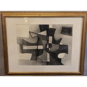 Sylvain Bronkart (1915–1967), Belgian School, Charcoal On Paper, Ca. 1960