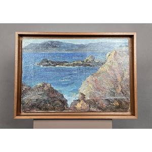 Charles Dehoy (1872–1940), Belgian Artist, Oil On Canvas, "seascape"