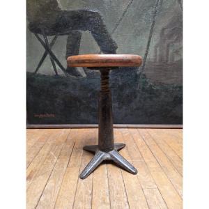 Singer Cast-iron Stool With Its Original Height-adjustable Seat