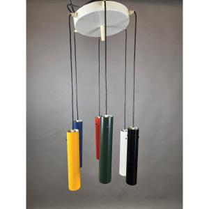 Suspension Spoutnik multicolore en laiton, XXe siècle