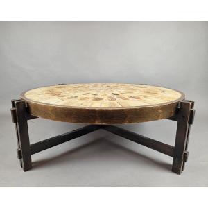  Table basse de Roger Capron, modèle « aux herbiers », vers 1960