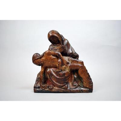 Pieta, Oak Sculpture, Flanders, Circa 1500