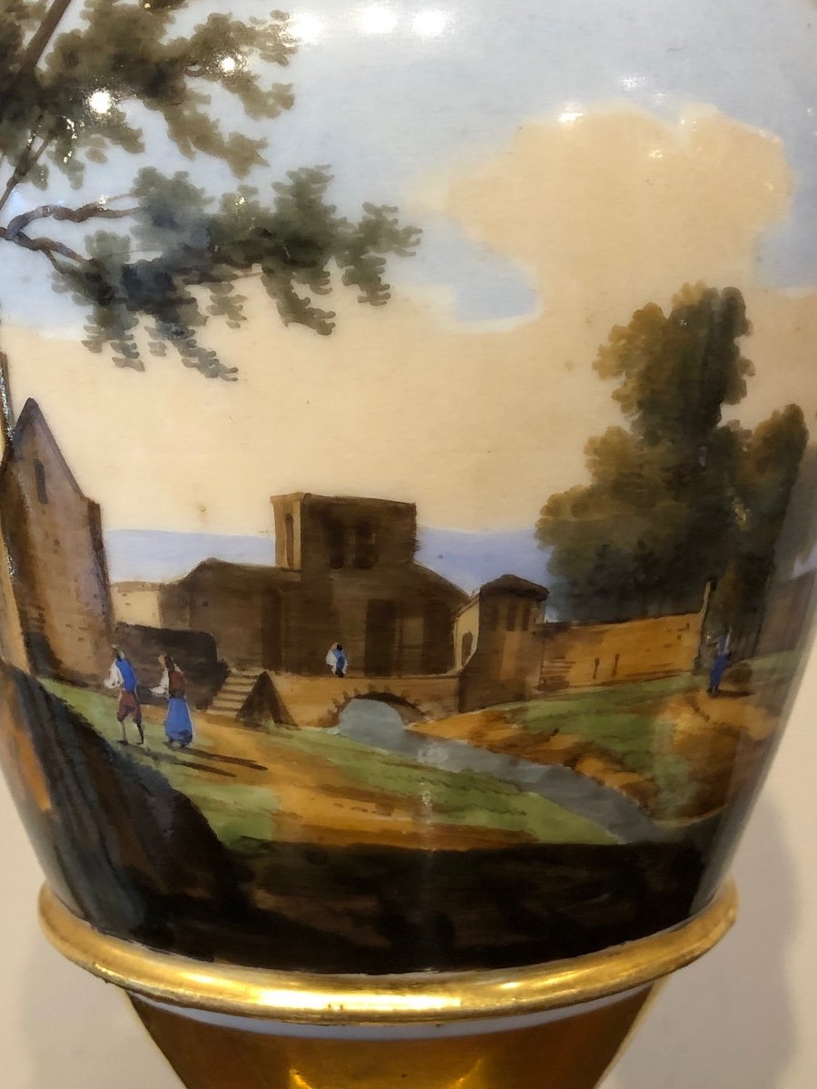 Grande Paire De Vases En Porcelaine D’epoque Empire -photo-4