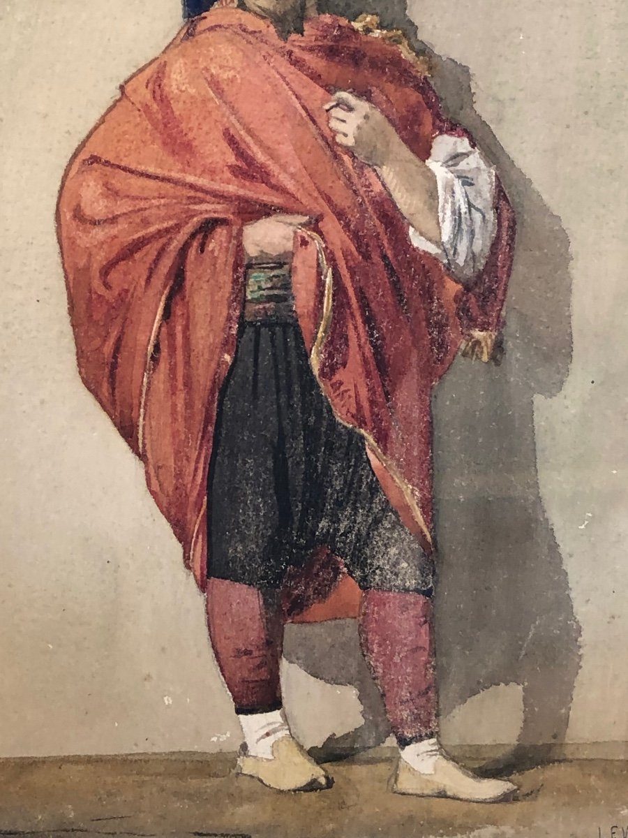 Edwin Lord Weeks 1849 -1903 "oriental In Turban" Watercolor-photo-1