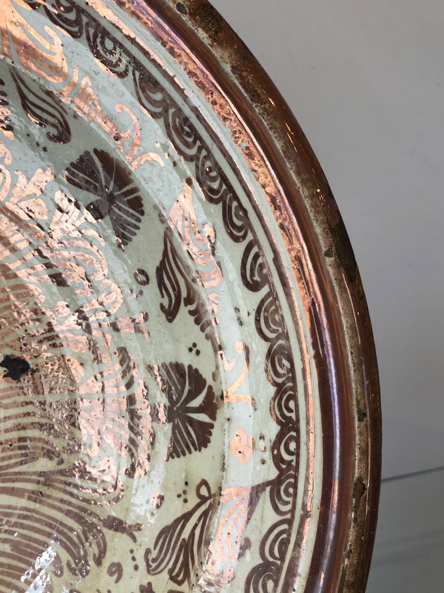 Grand Plat En Céramique Lustrée Manises XVIII ème -photo-2