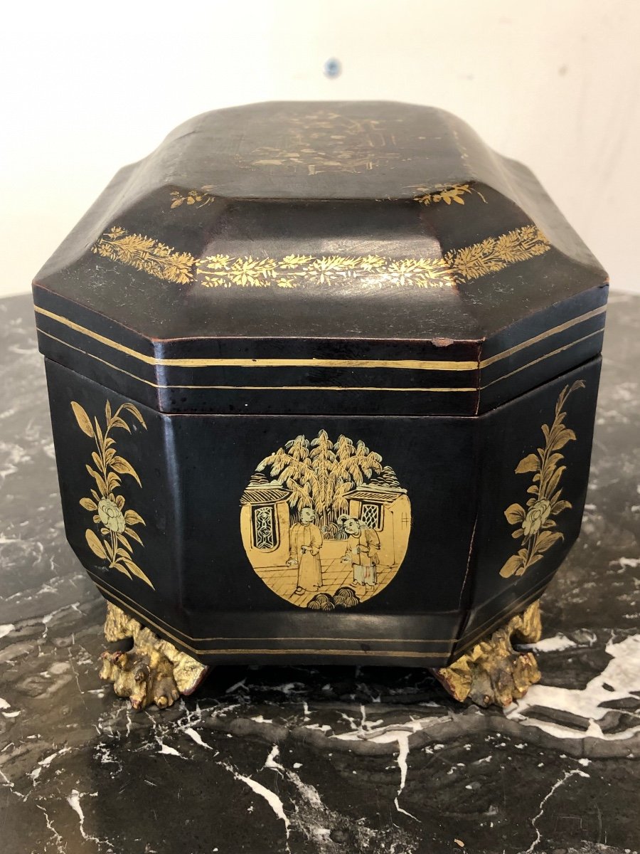 Boîte à Thé En Laque Chine Vers 1880 -photo-1