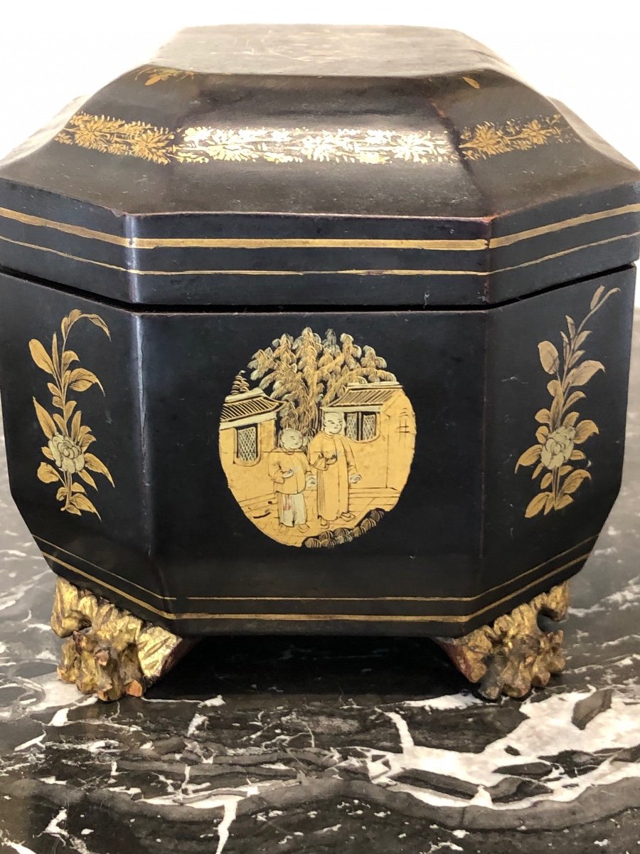 Boîte à Thé En Laque Chine Vers 1880 -photo-2