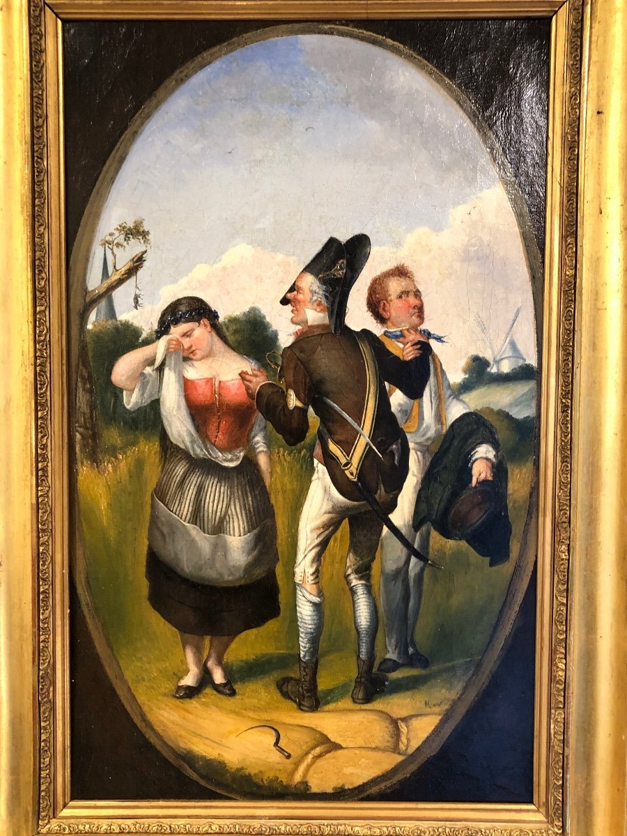 Humorous Oil On Canvas Early 19th Century “adultery”