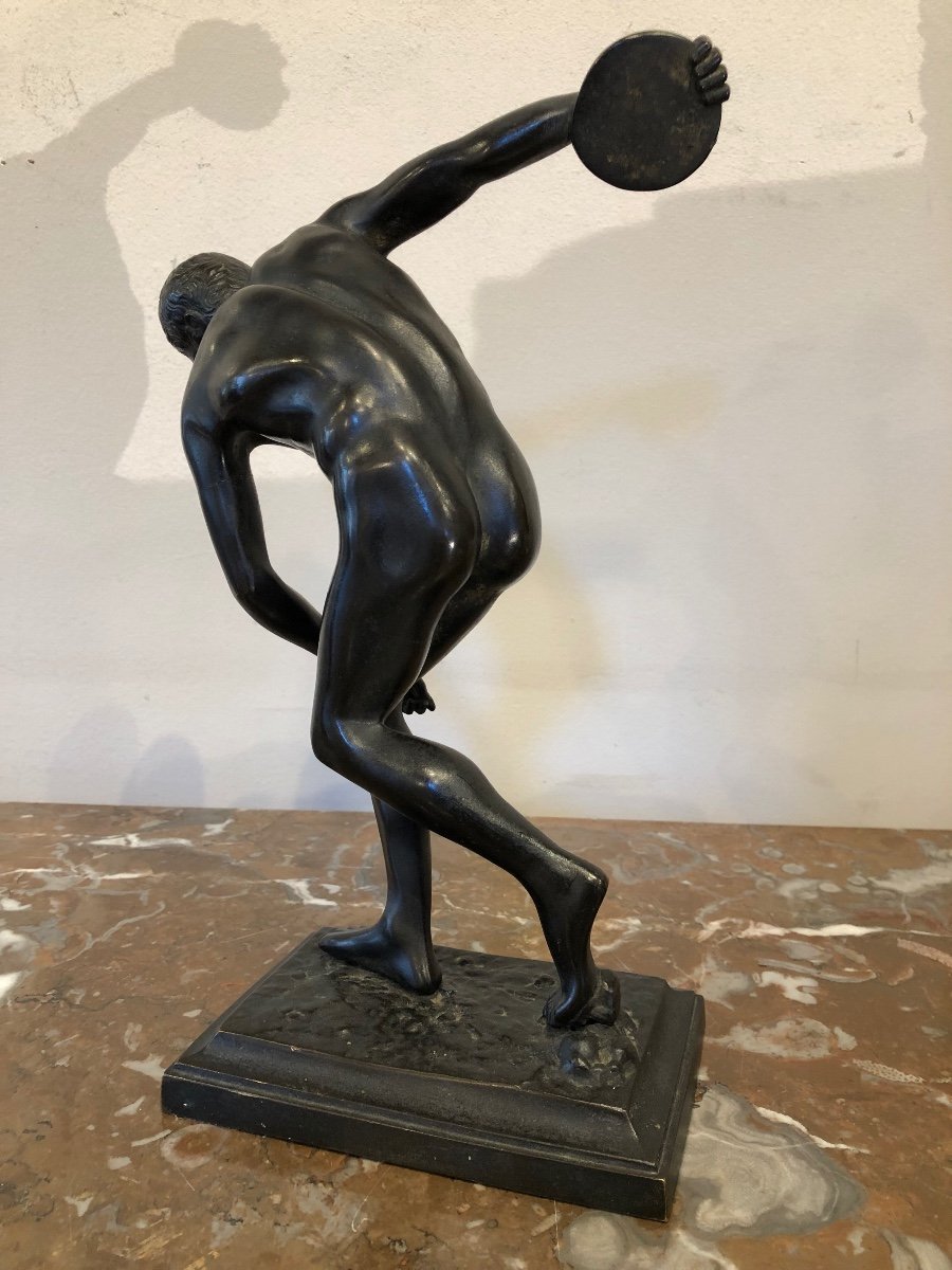 Bronze 19 ème D’après L’antique «  Le Discobole «  -photo-3