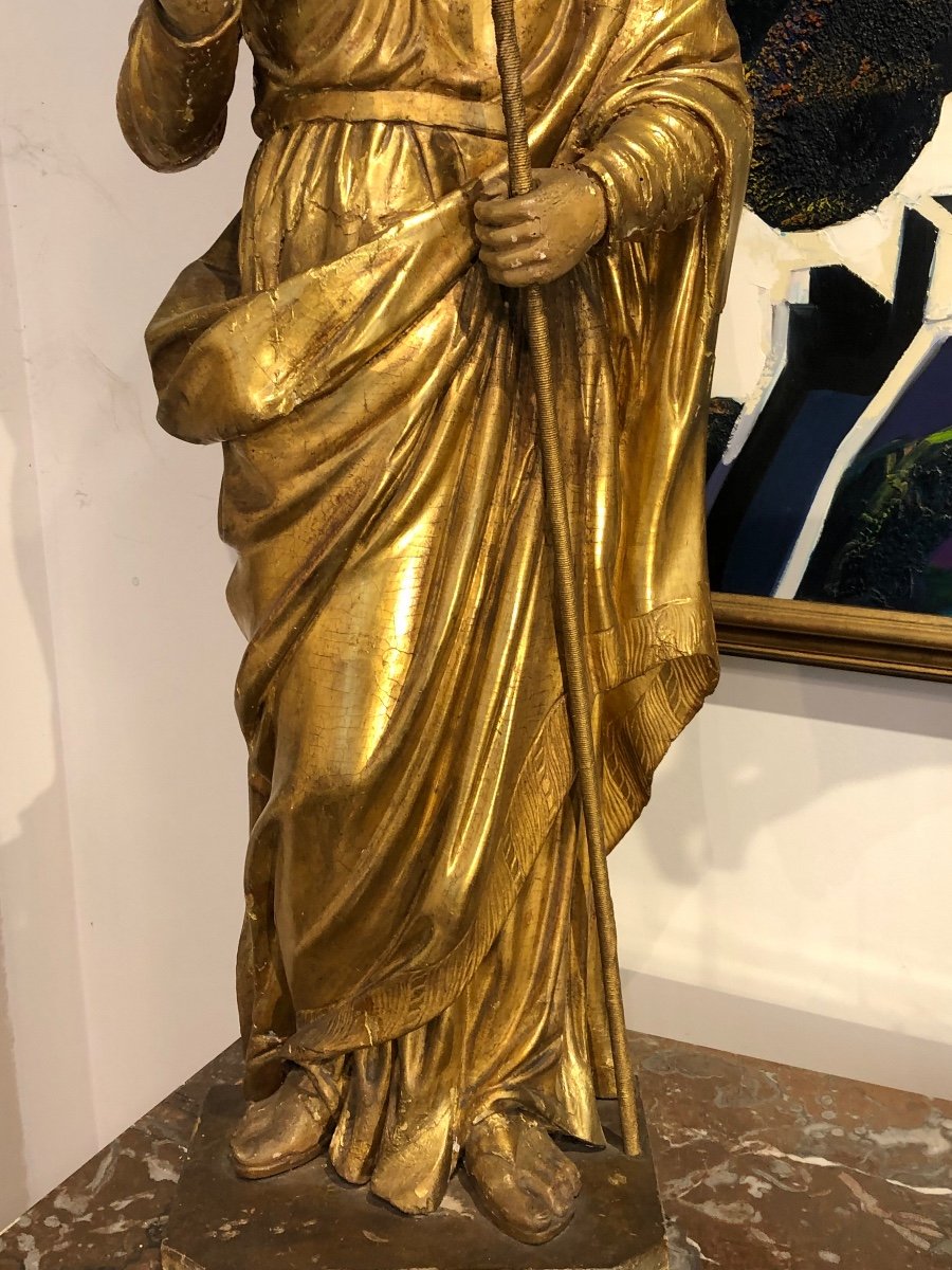 Important “saint Joseph 18th Century In Carved And Gilded Wood -photo-4