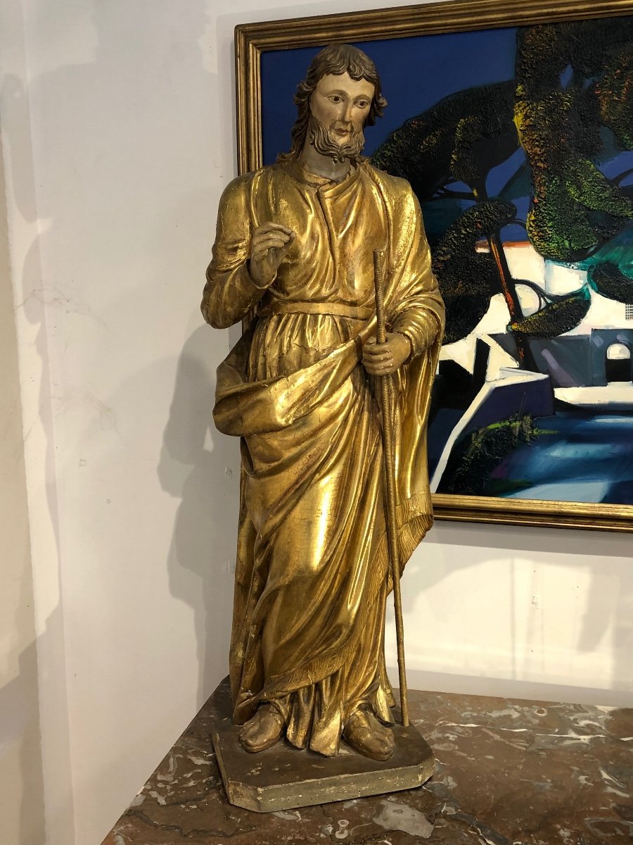 Important “saint Joseph 18th Century In Carved And Gilded Wood -photo-8