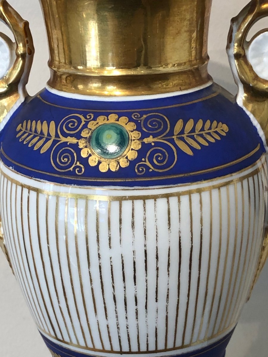 Grand Vase En Porcelaine De Paris époque Charles X Vers 1830-photo-4