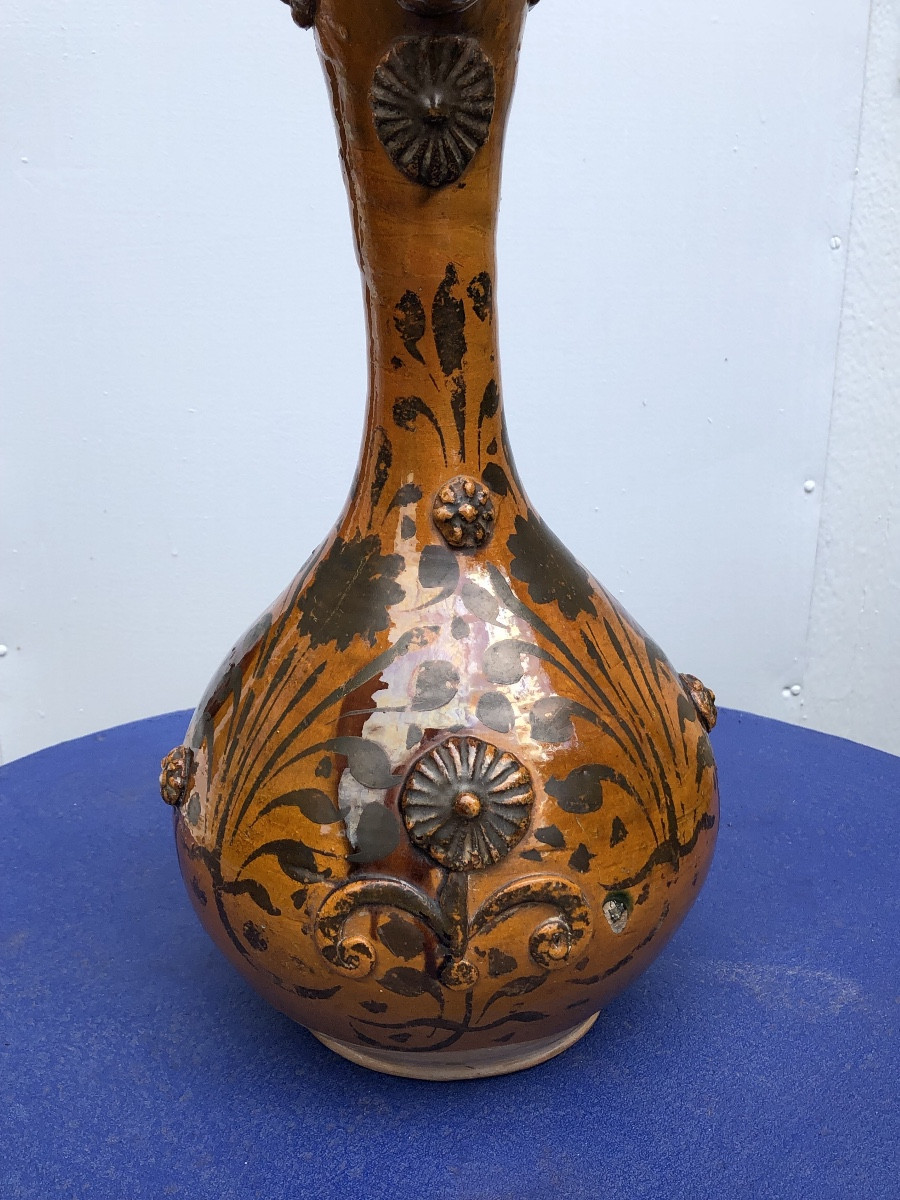 Aiguière dite Demoiselle d’Avignon en céramique émaillée . Canakkale XIX ème -photo-4