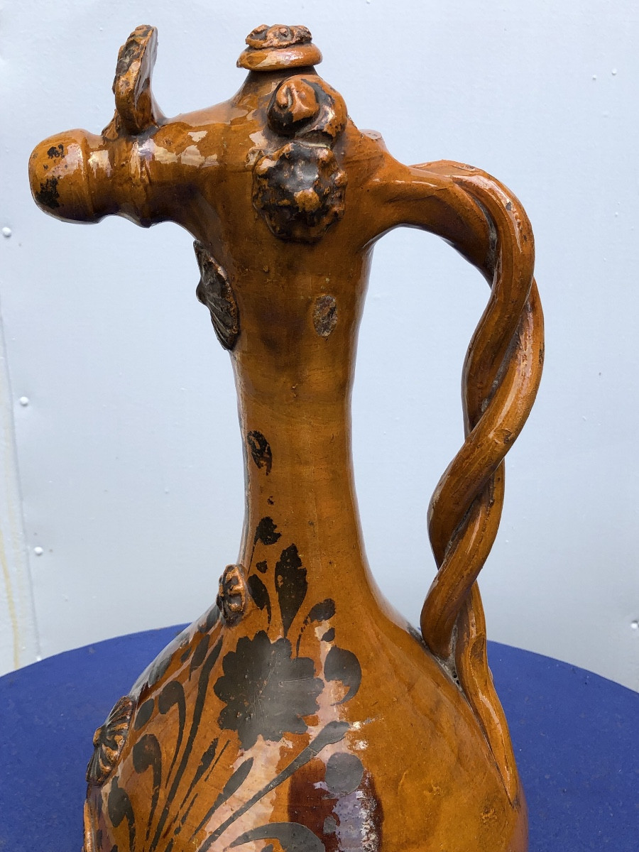 Aiguière dite Demoiselle d’Avignon en céramique émaillée . Canakkale XIX ème -photo-1