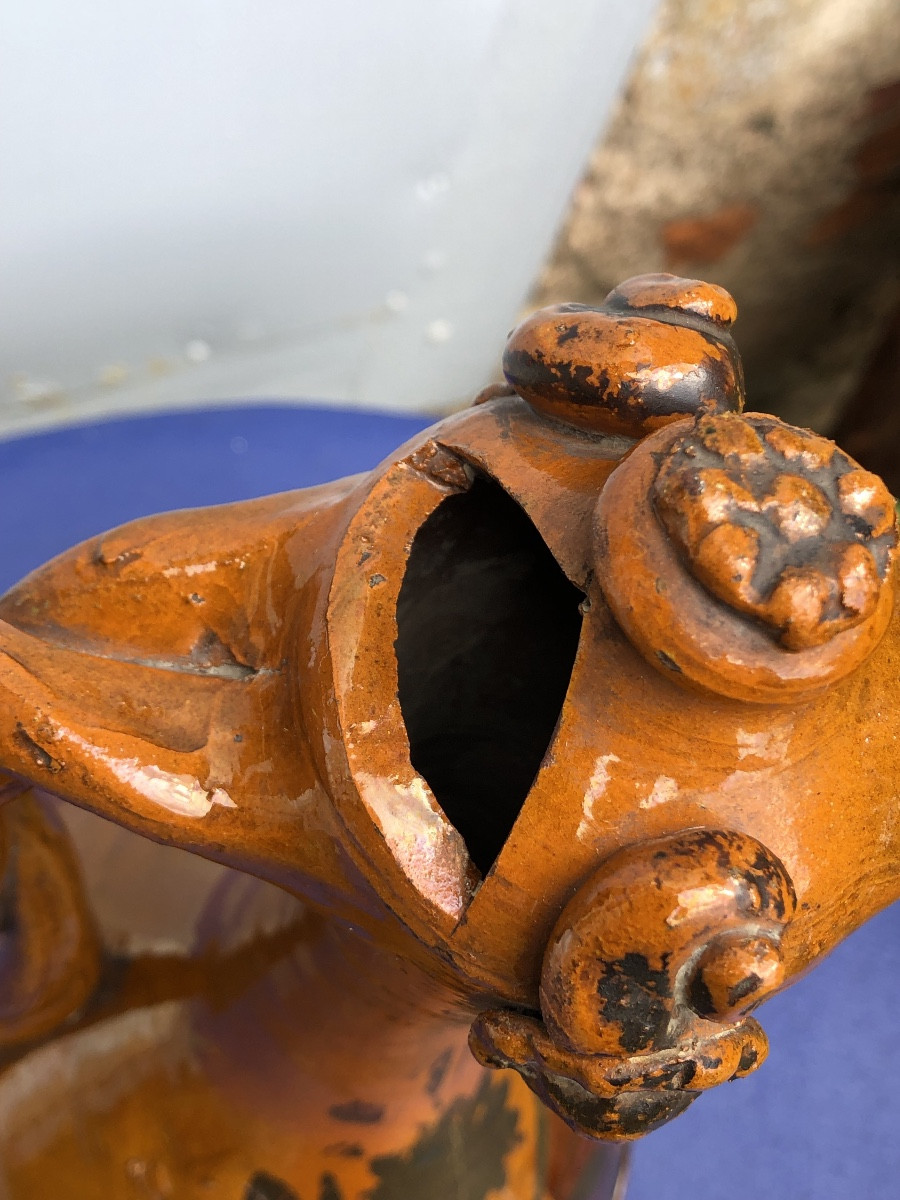 Aiguière dite Demoiselle d’Avignon en céramique émaillée . Canakkale XIX ème -photo-3