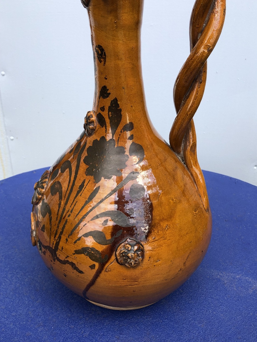 Aiguière dite Demoiselle d’Avignon en céramique émaillée . Canakkale XIX ème -photo-6