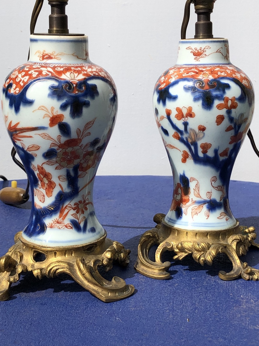 Paire De Lampes en Porcelaine de Chine époque Kangxi XVIII ème -photo-6