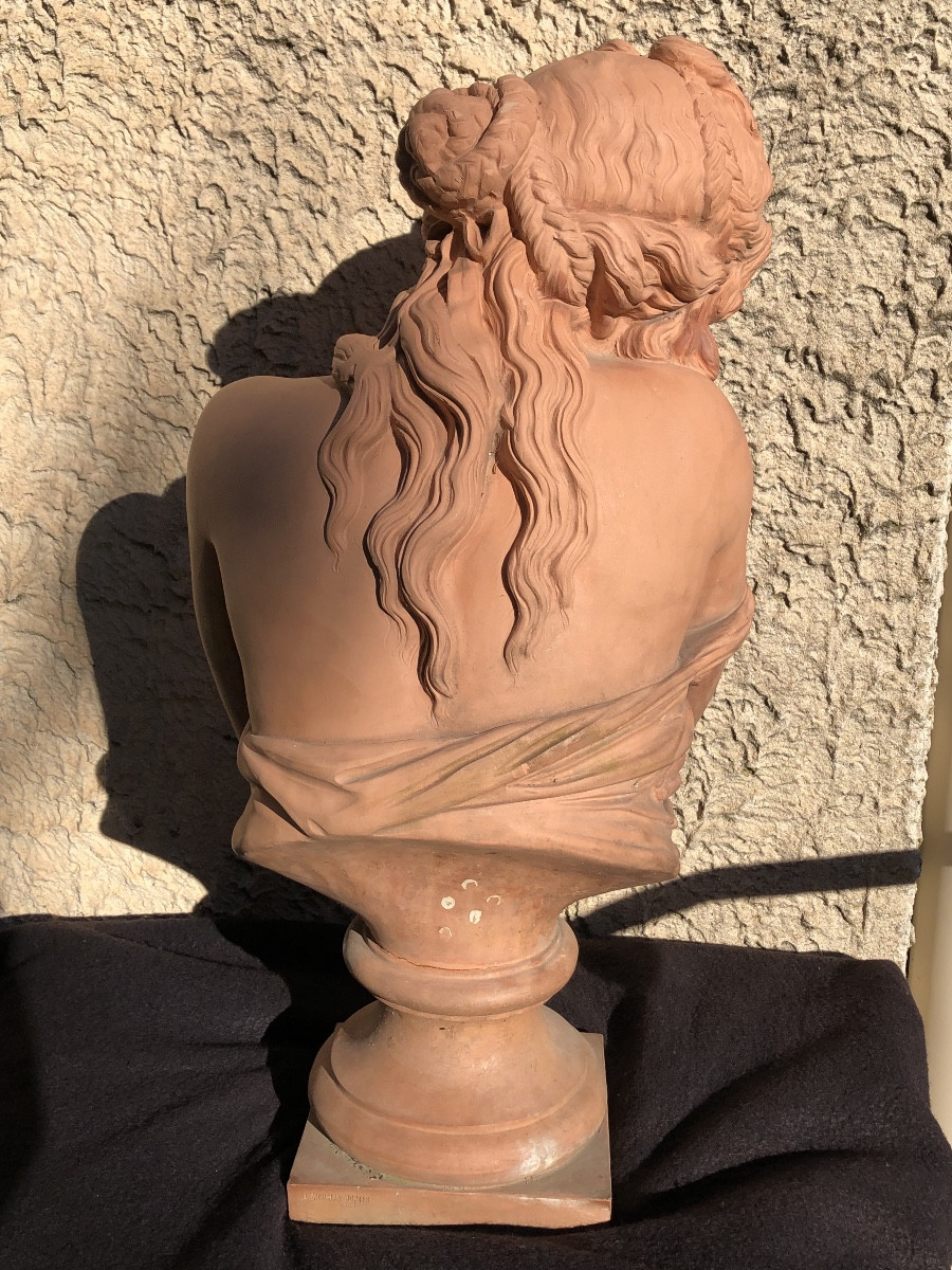 Late 19th Century Workshop Terracotta “frileur” After Houdon.-photo-3