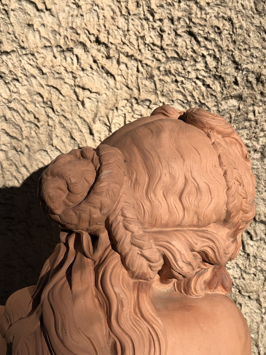 Late 19th Century Workshop Terracotta “frileur” After Houdon.-photo-2