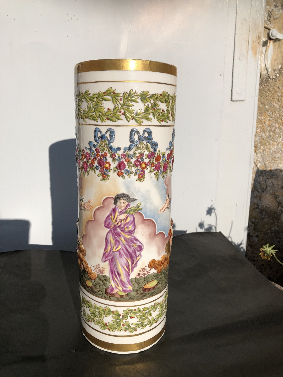 Capodimonte Porcelain Vase, Rolls, Late 19th Century -photo-5