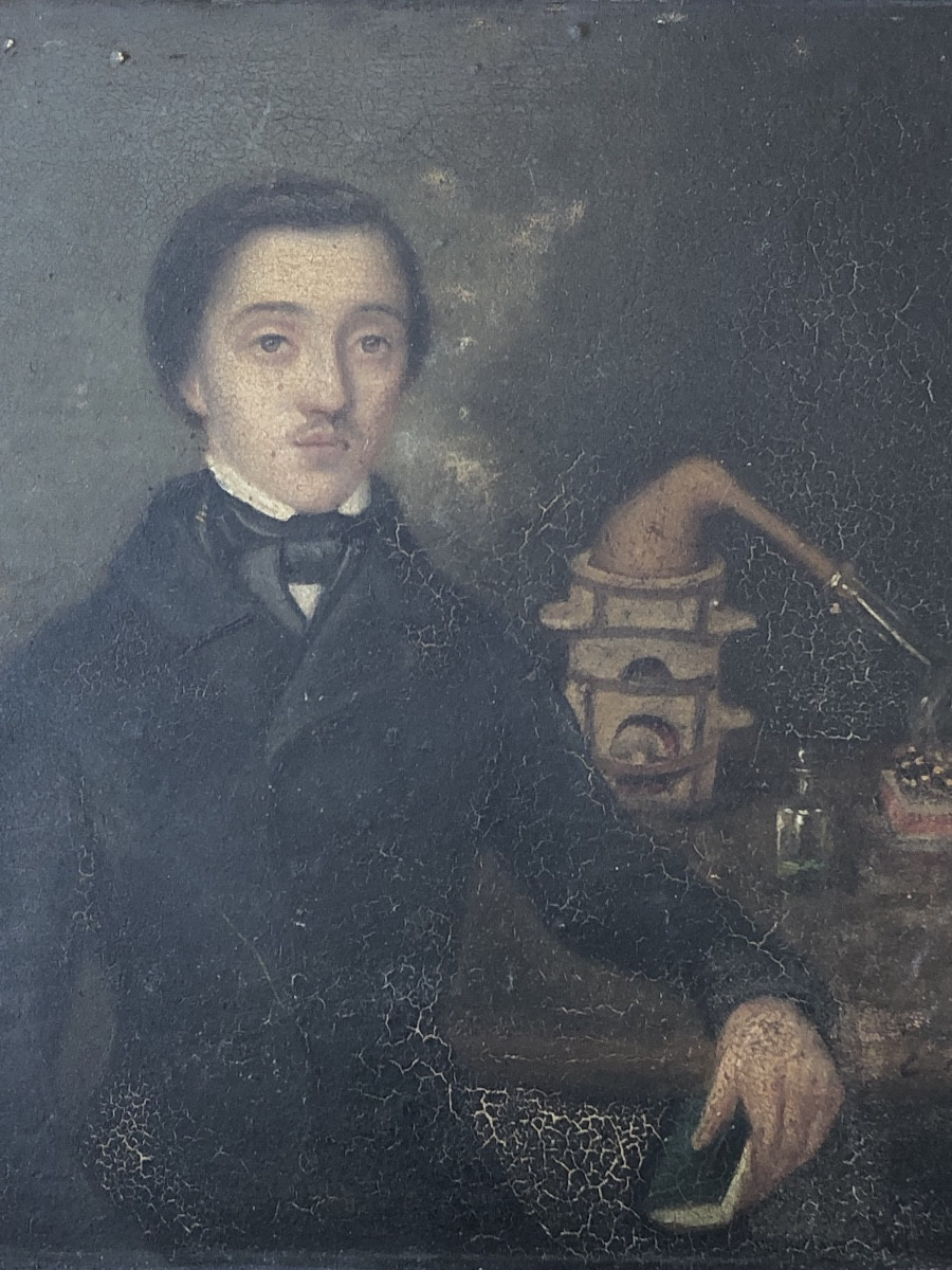 Portrait Of A "young Chemist" In The Mid-19th Century 