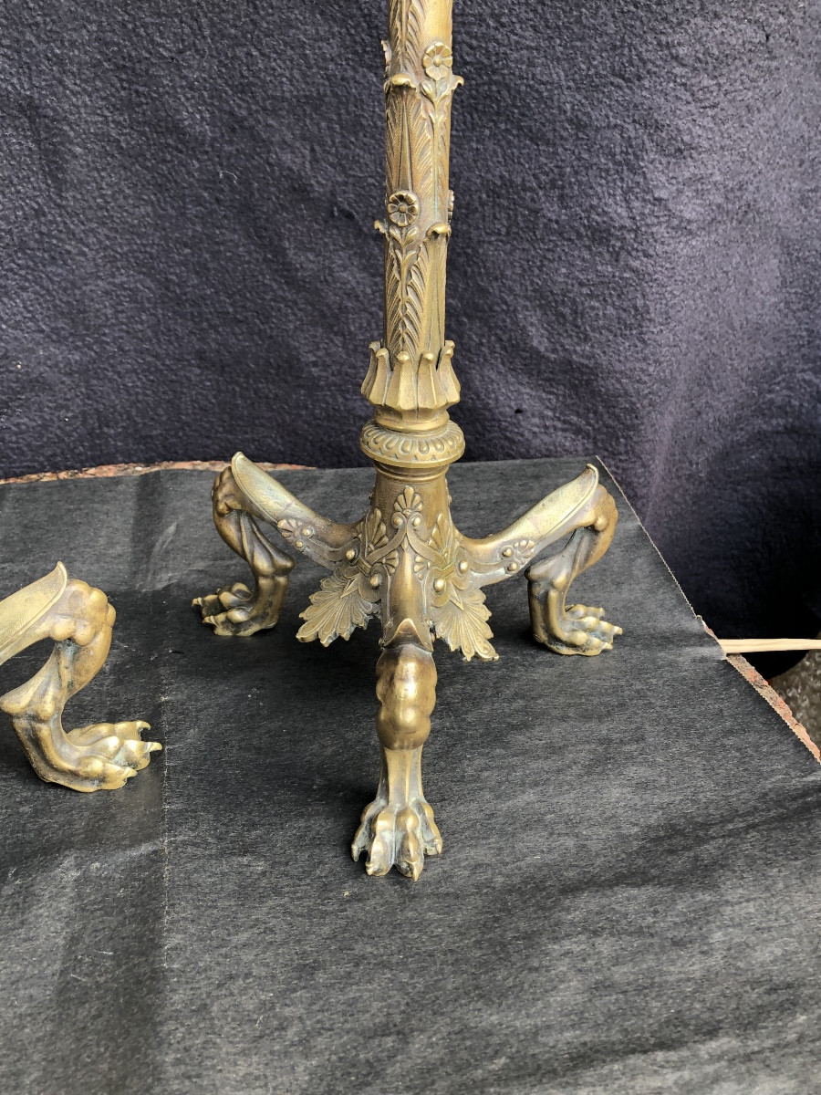 Pair Of Bronze Six-light Candelabra Known As "etruscan" Circa 1850.-photo-3
