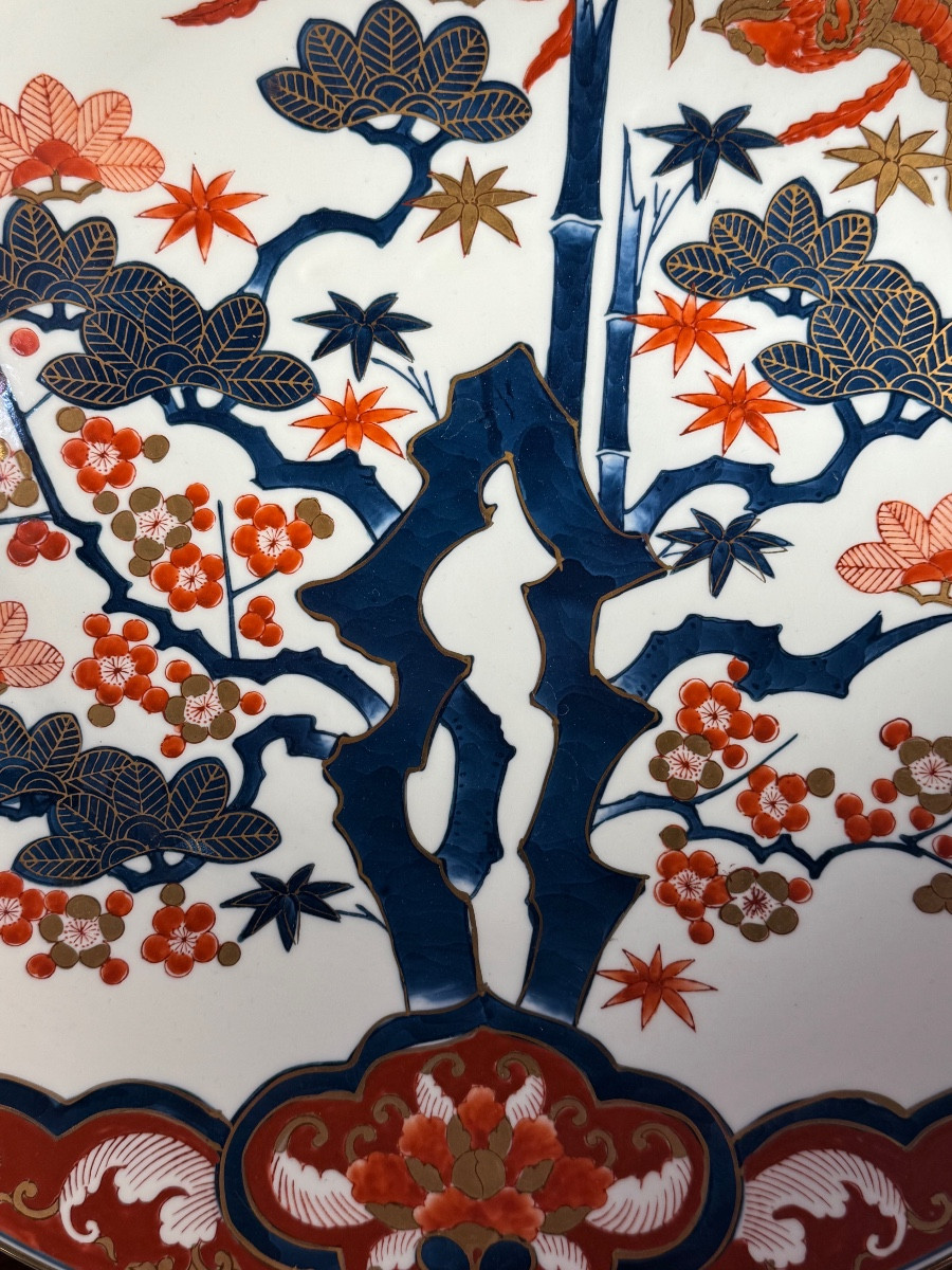 Large Imari Porcelain Dish Circa 1900-photo-2