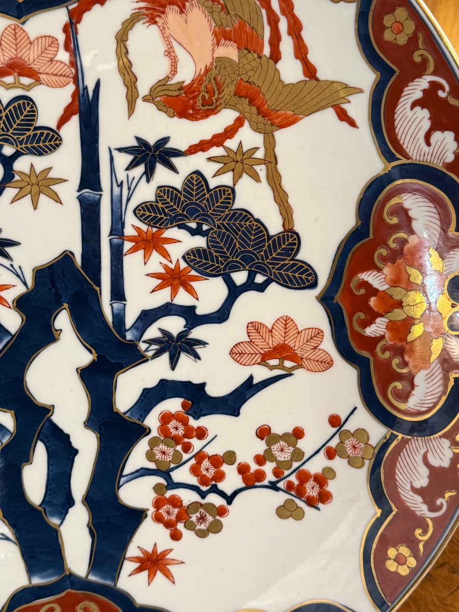 Large Imari Porcelain Dish Circa 1900-photo-4