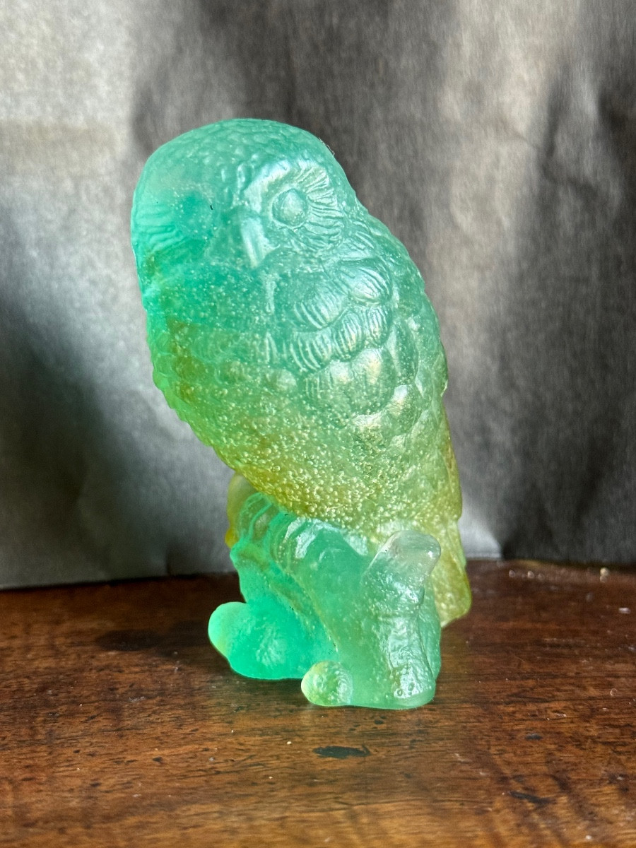 Chouette en Pâte De Verre Signée DAUM France 