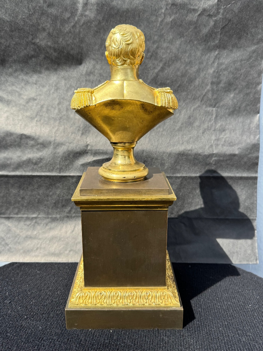 Buste de l’Empereur Napoléon 1 er en Bronze Patiné et Doré au Mercure vers 1830 -photo-4